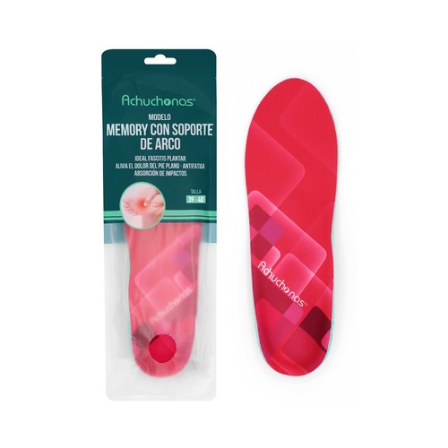 Plantillas memory con soporte de arco, ideal fascitis plantar ACHUCHONAS, talla 39/42.