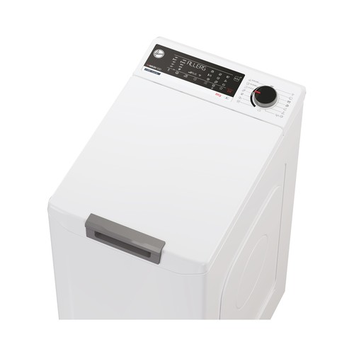 Lavadora HOOVER THO286TM5-S 8KG, color blanco, clasificación energética: A, 1200RPM, H: 86cm, A: 41cm, F: 60cm.