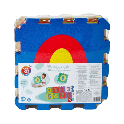 Puzzle infantil de suelo con 10 piezas de foam, ONE TWO FUN ALCAMPO.