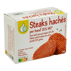 Imagen de AUCHAN ECONOMICO Hamburguesa de carne picada mixta con un 20% de grasa 10 uds.