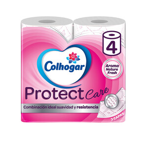 COLHOGAR Papel higiénico Protect Care 3 capas COLHOGAR 4 rollos.