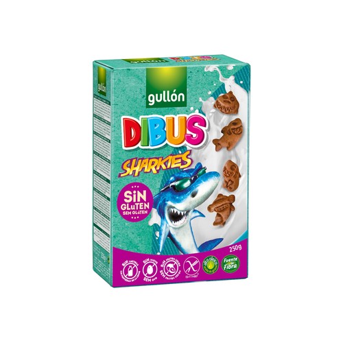 Galletas sin gluten, elaborada especialmente para celiacos. GULLÓN DIBUS 250 g.