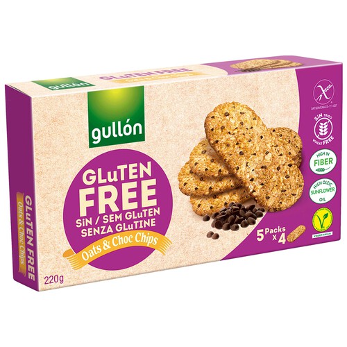 GULLÓN Galletas sin gluten de avena y chips de chocolate GULLÓN 220 g.