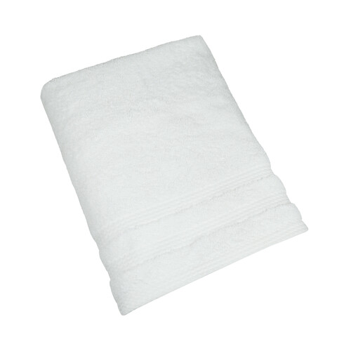Toalla de baño 100% algodón biológico color blanco liso, 540g/m² de densidad, ACTUEL