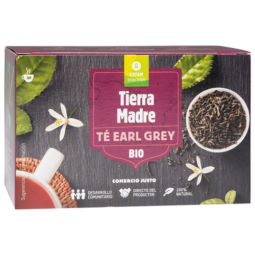 Te negro Earl Grey de agricultura ecológica INTERMÓN OXFAM TIERRA MADRE 40 g.
