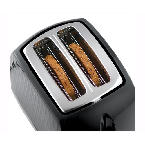 Tostador RUSSELL HOBBS Honeycomb 26061-56, color negro, 2 ranuras, 6 niveles de tostado, soporte calienta pan, función descongelación, recogemigas