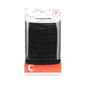 COSMIA Gomas elásticas clásicas de color negro COSMIA 24 uds.
