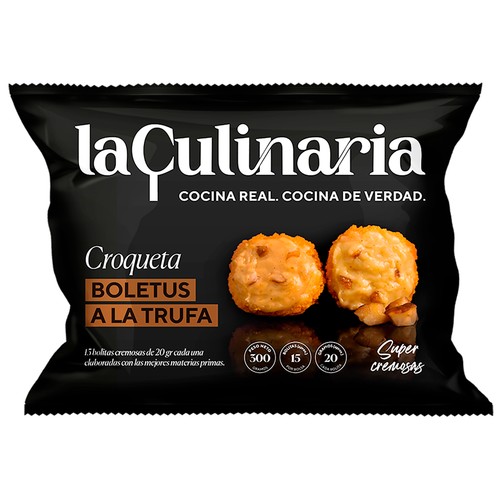 LA CULINARIA Croquetas congeladas de boletus a la trufa 300 g.