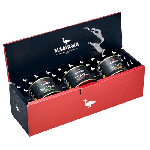 MALVASIA Lote mousse foie gras 3 ids. x 130 g.