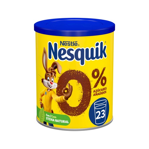 NESQUIK de NESTLÉ Cacao instantáneo 0% azúcares añadidos 320 g.