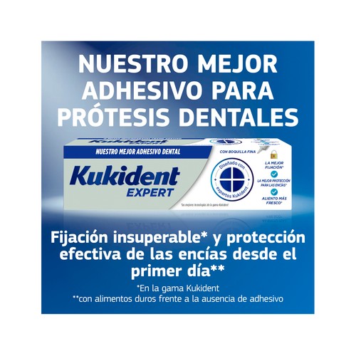 KUKIDENT Expert Crema fijadora para protesis dentales, con boquilla fina 57 g.