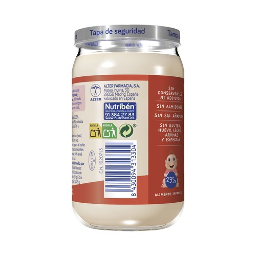 NUTRIBÉN Potitos® de tomates, patatitas y ternera, a partir de 6 meses 235 g.