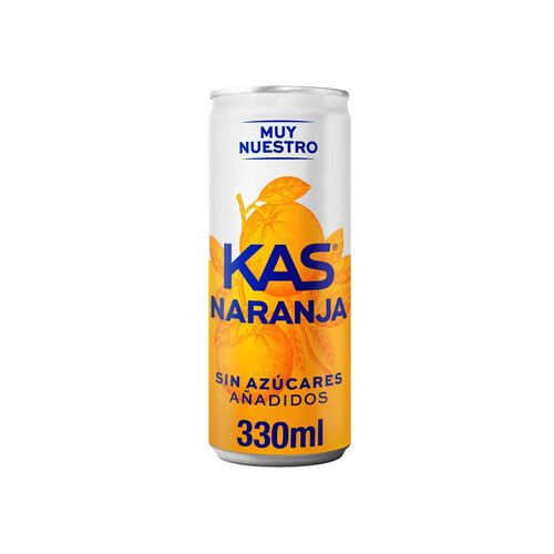 Refresco  de naranja sin azúcares añadidos KAS ZERO lata de 33 cl.
