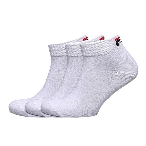 Pack 3 calcetines tobilleros FILA, color blanco, talla 35/38