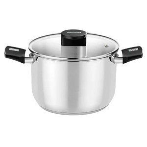 Imagen de Olla de acero inoxidable Elite 20cm, con tapa de cristal, MONIX.