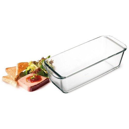 Molde rectangular de vidrio borosilicato apto para horno, 25cm., 1,5 litros, ACTUEL.