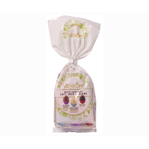 VENDOME Surtido de huevitos de chcolate (negro, con leche y blanco) 200 g.