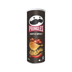PRINGLES Patatas con forma de teja y sabor picante PRINGLES Hot & Spicy bote de 165 g.