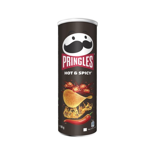 PRINGLES Patatas con forma de teja y sabor picante PRINGLES Hot & Spicy bote de 165 g.
