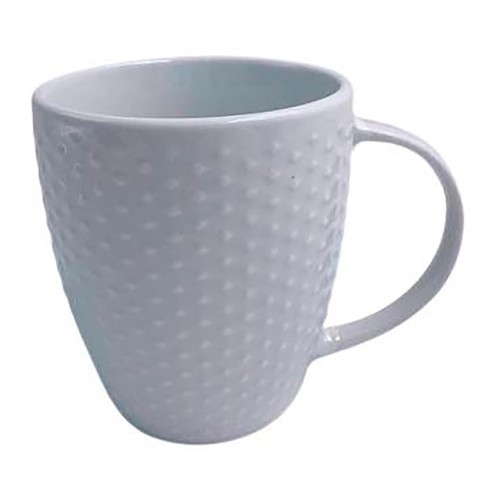 Taza mug ACTUEL de porcelana blanca en relieve, 37cl.