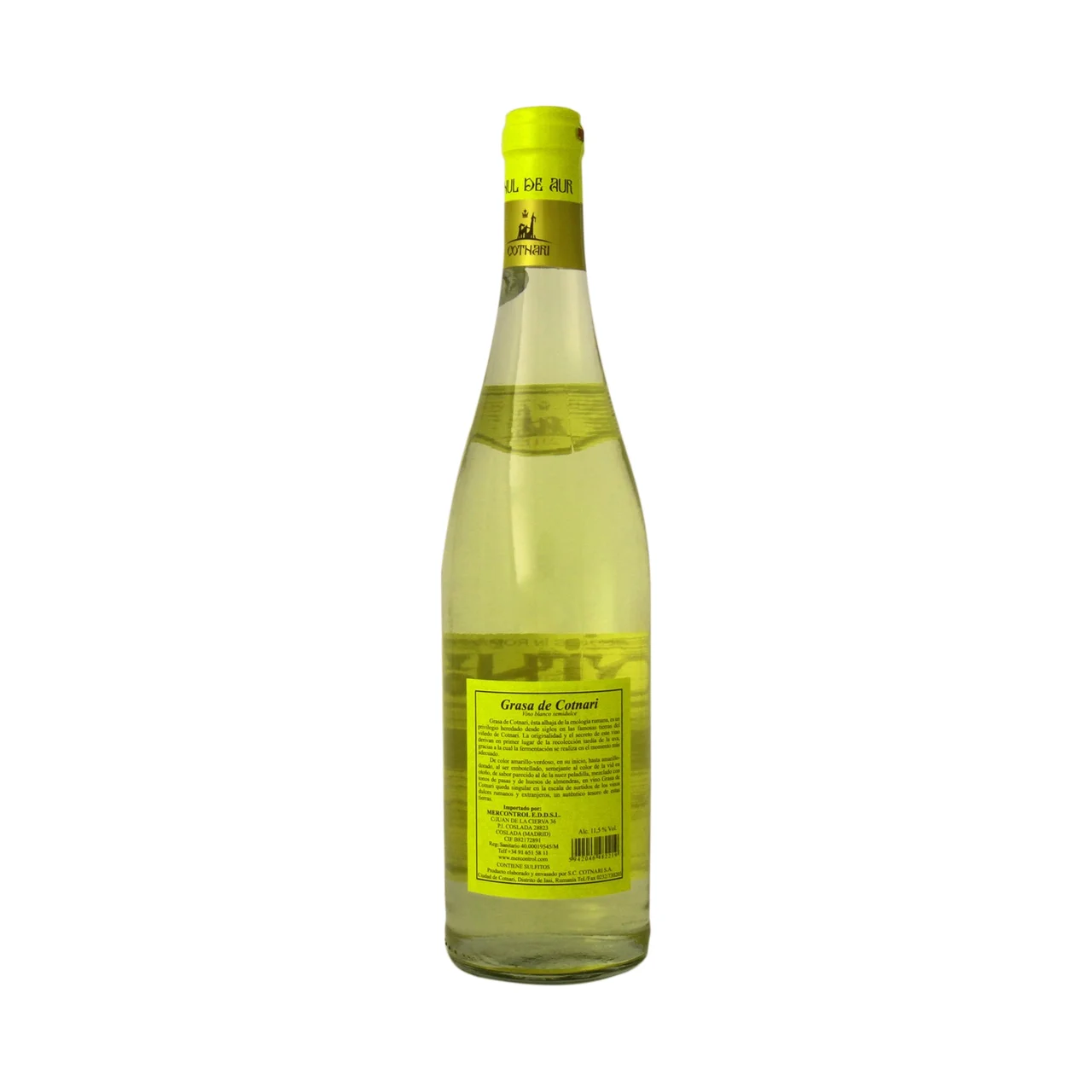 GRASA DE COTNARI  Vino blanco de Rumanía GRASA DE COTNARI botella de 75 cl.
