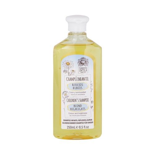 CAMOMILA INTEA Champú infantl para cabellos rubios que aporta color y luminosidad 250 ml.