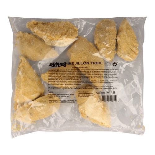 SERPESKA Mejillones tigre ultracongelados 400 G (P.N.)