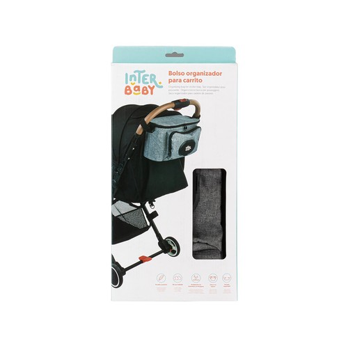 Bolsa organizadora para carrito de paseo, color gris, INTERBABY.
