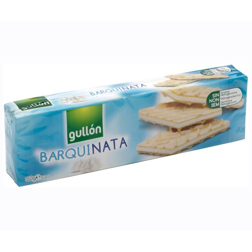 GULLÓN Barquinata Galletas de barquillo rellenas de nata 150 g