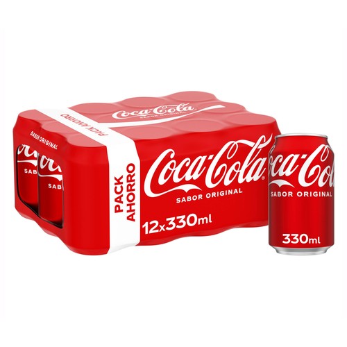 COCA COLA Refresco de cola sabor original pack latas 12 uds. de 330 ml. 