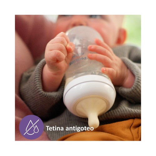 AVENT Natural response de Philips Biberón de 260 ml. con tetina flujo 3, para más de 1 mes.