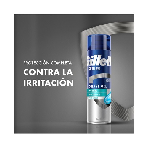 GILLETTE Series Gel de afeitar refrescante con eucalipto, para pieles sensibles 200 ml.