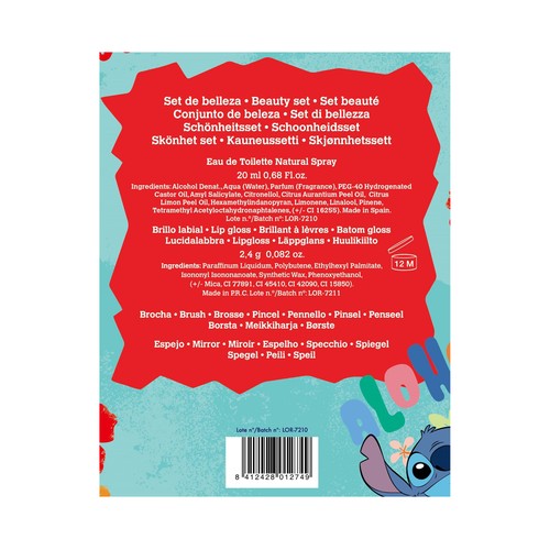 STITCH Estuche infanti con colonia y diferentes maquillajes.