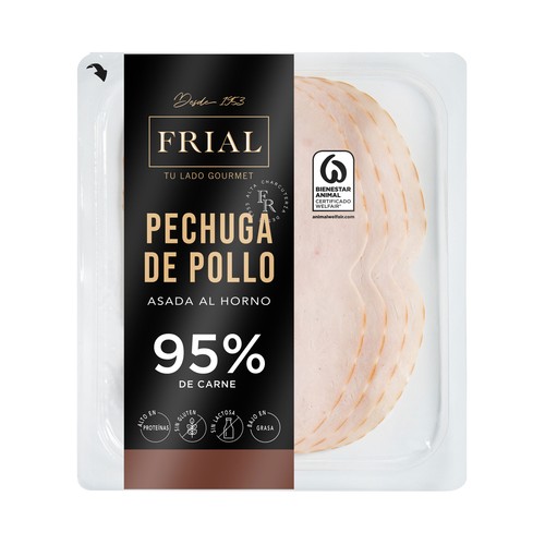FRIAL Pechuga de pollo asada al horno, cortada en lonchas 100 g.