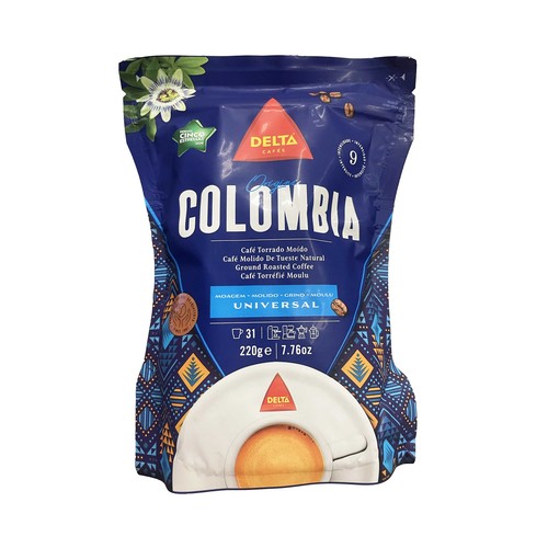 DELTA Café molido de tueste natural, origen Colombia 220 g.