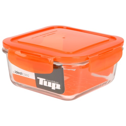 Recipiente de vidrio con tapa hermética, capacidad de 0,5 litros, 15x15x7 centímetros TABERSEO.