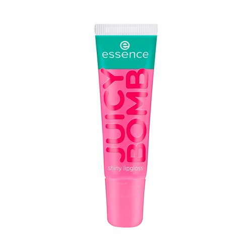 ESSENCE Juicy bomb tono 102 Witty watermelon Brillo de labios con acabado brillante y fragancia afrutada.