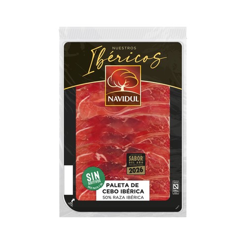 NAVIDUL Paleta de cebo ibérica (50% raza ibérica), cortada en lonchas con separador 100 g.