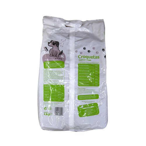 PRODUCTO ECONÓMICO ALCAMPO Comida para perro a base de croquetas de carne y cereales PRODUCTO ECONÓMICO ALCAMPO 4 kg.