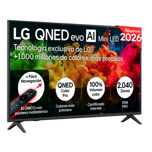 Televisión 127 cm (50") QNED MINILED LG 50QNED81B6C, 4K,  WebOS, Dolby digital plus, USB, 3HDMI, color negro, 60Hz.