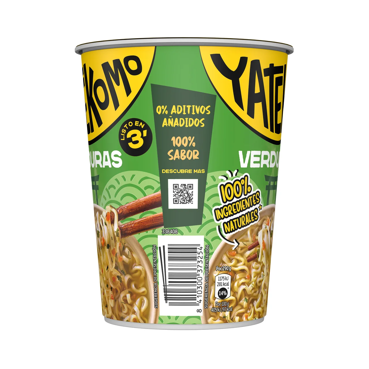 Fideos Orientales instantáneos con sabor a verduras - 60 g.