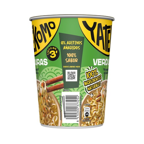 YATEKOMO Fideos Orientales instantáneos con sabor a verduras - 60 g.
