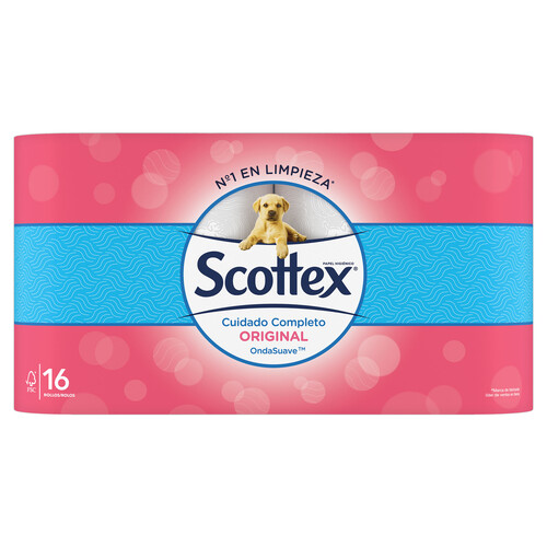 SCOTTEX Papel higiénico, Original, con toque de algodòn SCOTTEX 16 uds.