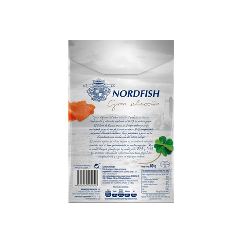 NORDFISH Salmón ahumado en finas lonchas, Escocés NORDFISH 80 g