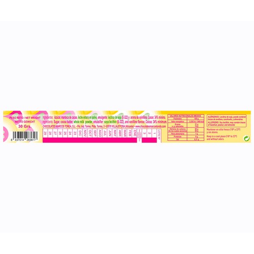 AGATHA RUIZ DE LA PRADA Chocolatina de chocolate blanco 30 g.