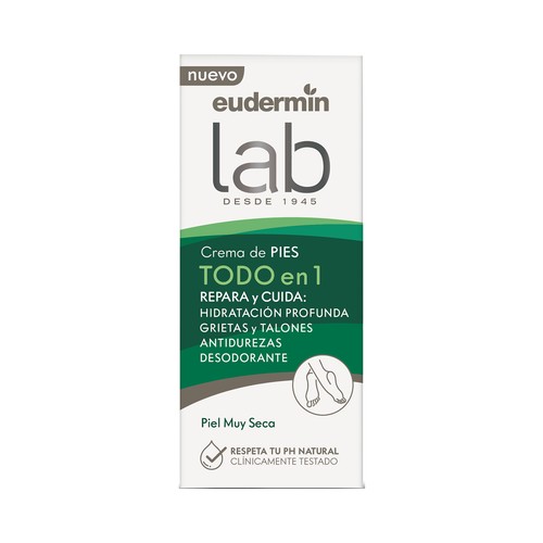 EUDERMIN Lab Crema todo en 1 para pies y talones muy secos 75 ml.