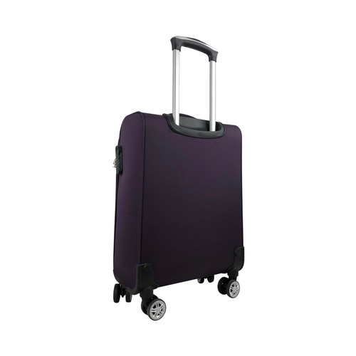 Maleta de cabina soft de 55 cm color morado y 8 ruedas, AIRPORT ALCAMPO.