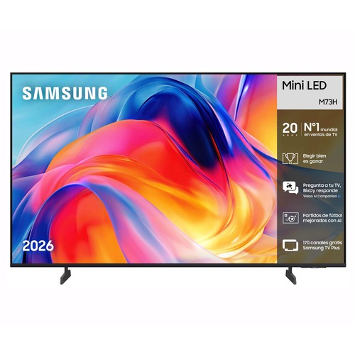 Televisión 139,7 cm (55") MINILED SAMSUNG TU55M73HAUXXC, 4K, Tizen, Dolby digital plus, 3HDMI, USB, 120Hz.