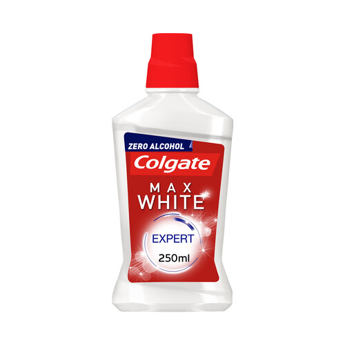 COLGATE Enjuague bucal de uso diario, sin alcohol y con acción blanqueante COLGATE Max white expert 250 ml.