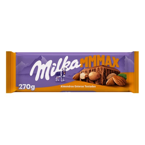 MILKA Chocolate con leche y almendras enteras 270 g.